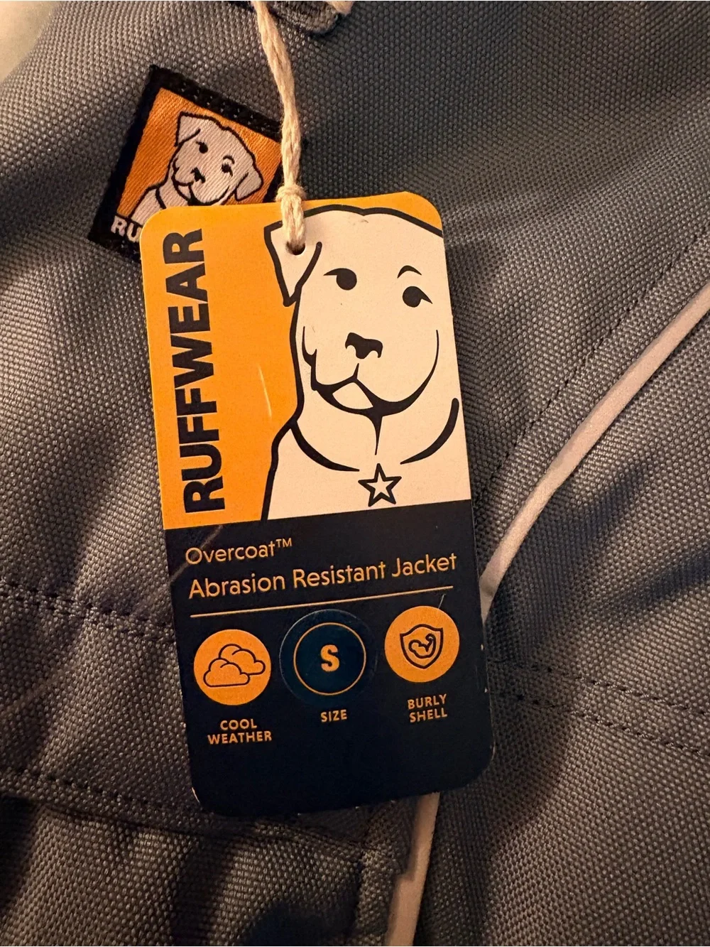 Ruffwear Light Blue Dog Jacket with reflective Piping
